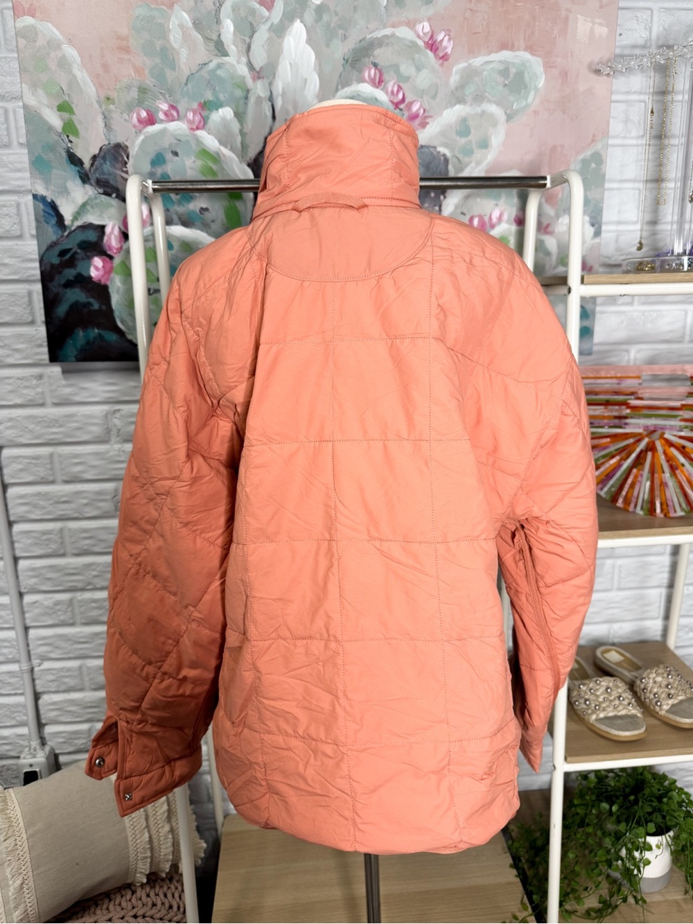 Free People Pippa Packable Puffer Jacket Frosted Peach - Picture 6 of 6